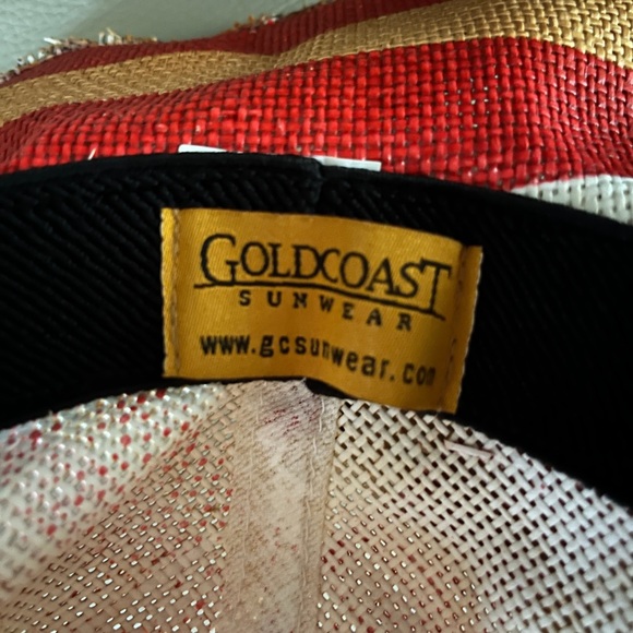 COWBOY HAT USA FLAG Western/Goldcoast Sunwear UV protection red/white/blue straw - Picture 10 of 11